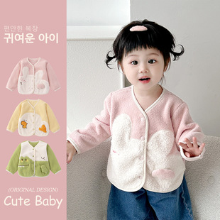 儿童一体绒马甲5532 女童上衣保暖冬季 2025宝宝外套加绒秋季 新款