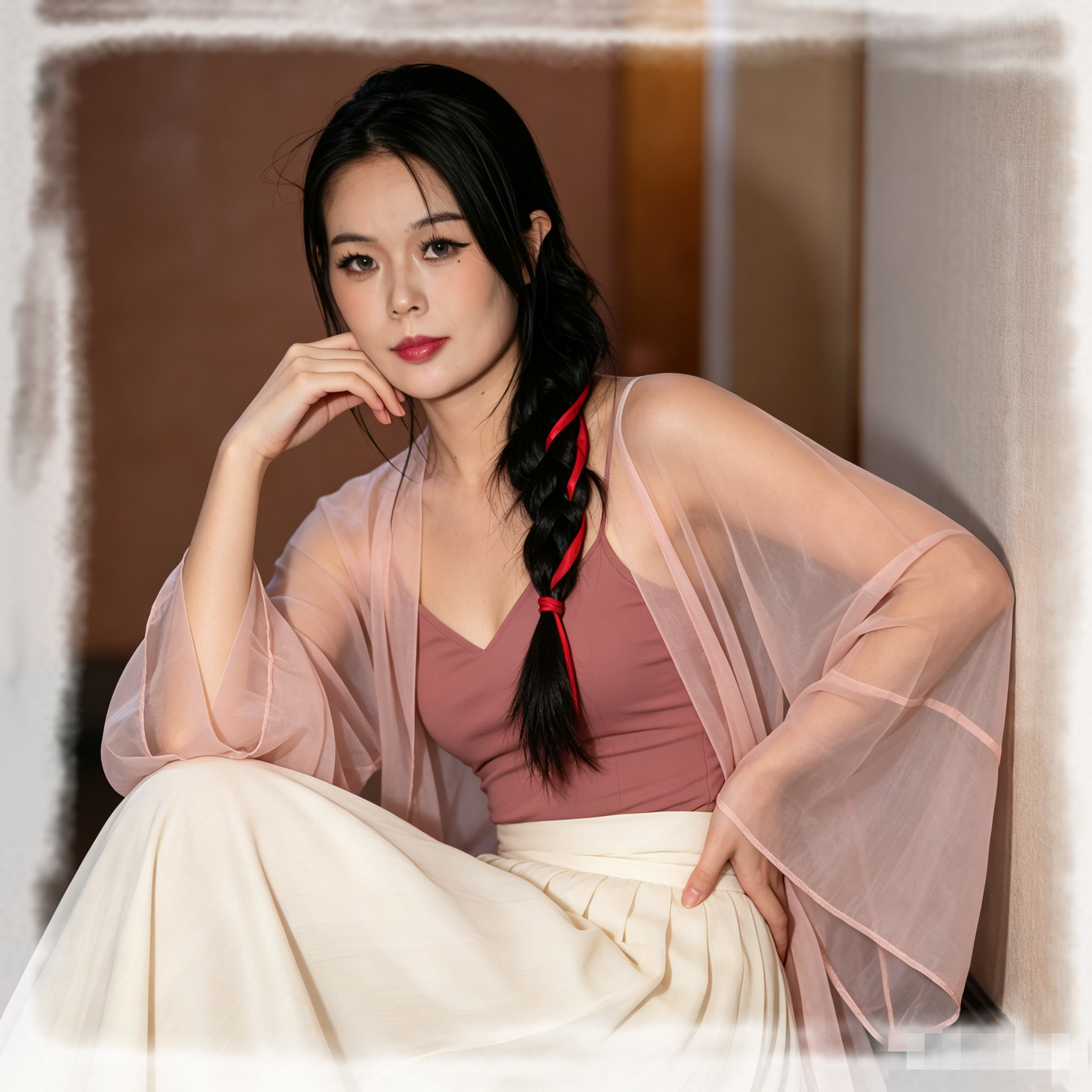 中国模特艺术摄影甜美纯欲风套装摄影构图艺术定妆照写真海报印制