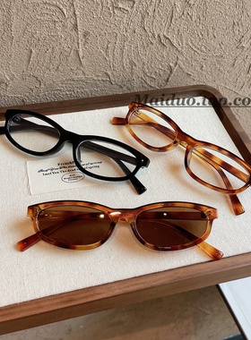 复古玳瑁小框超轻显脸小太阳镜