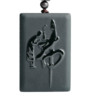 新疆和田玉悟道玉牌男女塔青玉细料参佛悟道净心玉佩玉石项链吊坠