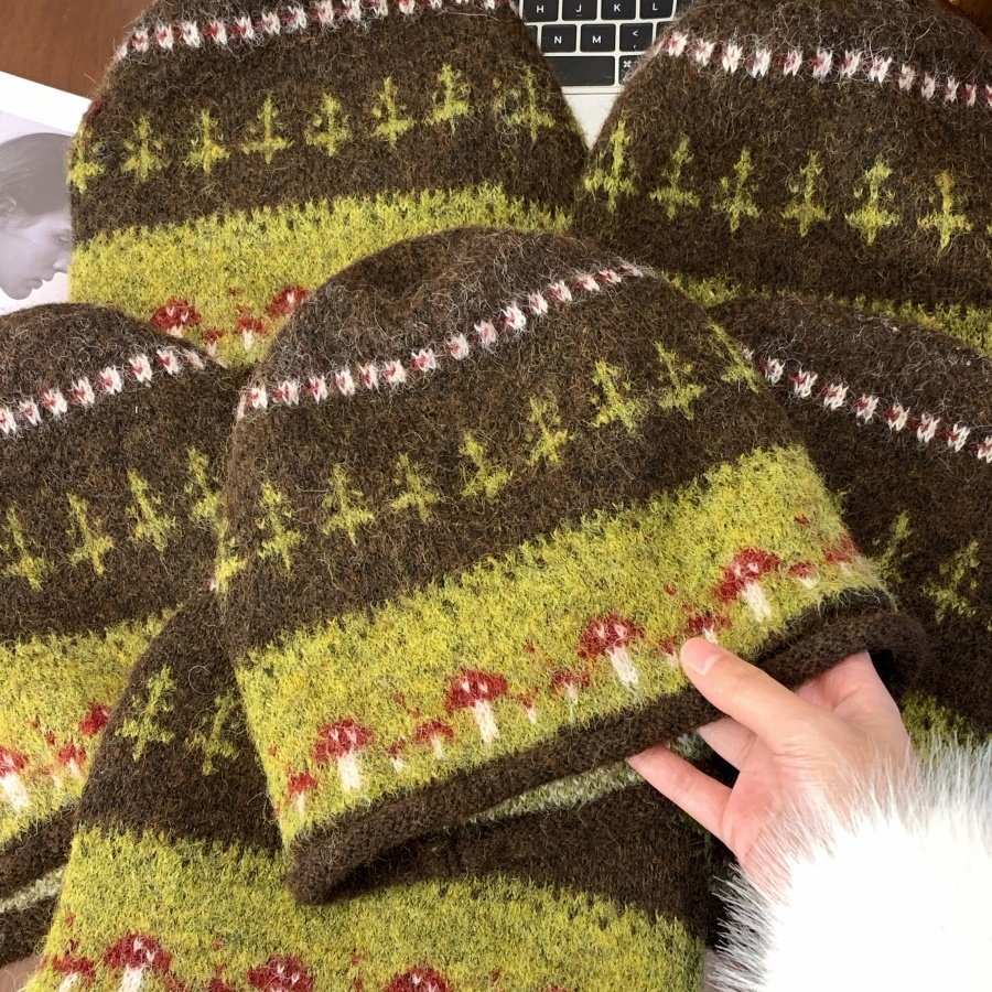 复古费尔岛风卷边堆堆帽女秋冬显脸小冷帽慵懒风防寒保暖包头帽子,服饰配件/皮带/帽子/围巾,帽子,淘宝优惠券,粉丝福利购,淘宝优惠卷