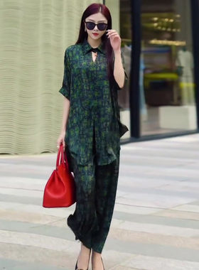 贵夫人网红爆款2024夏季高端女装重磅大牌胖mm大码时尚套装两件套