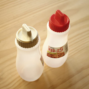 日本进口NAKAYA厨房沙拉酱挤压调料瓶白色蜂蜜塑料按压分装瓶有盖