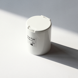 日本进口 白色桌面收纳盒 棉签罐 牙签茶包收纳罐 塑料牙线收纳盒
