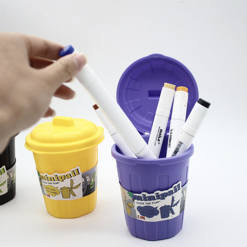 日式书桌迷你小型车载带盖垃圾桶