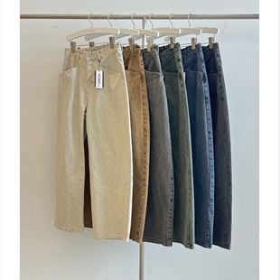 直播HOWELL6色超美水洗色重工百货级设计师棉休闲裤 韩国代购 男装