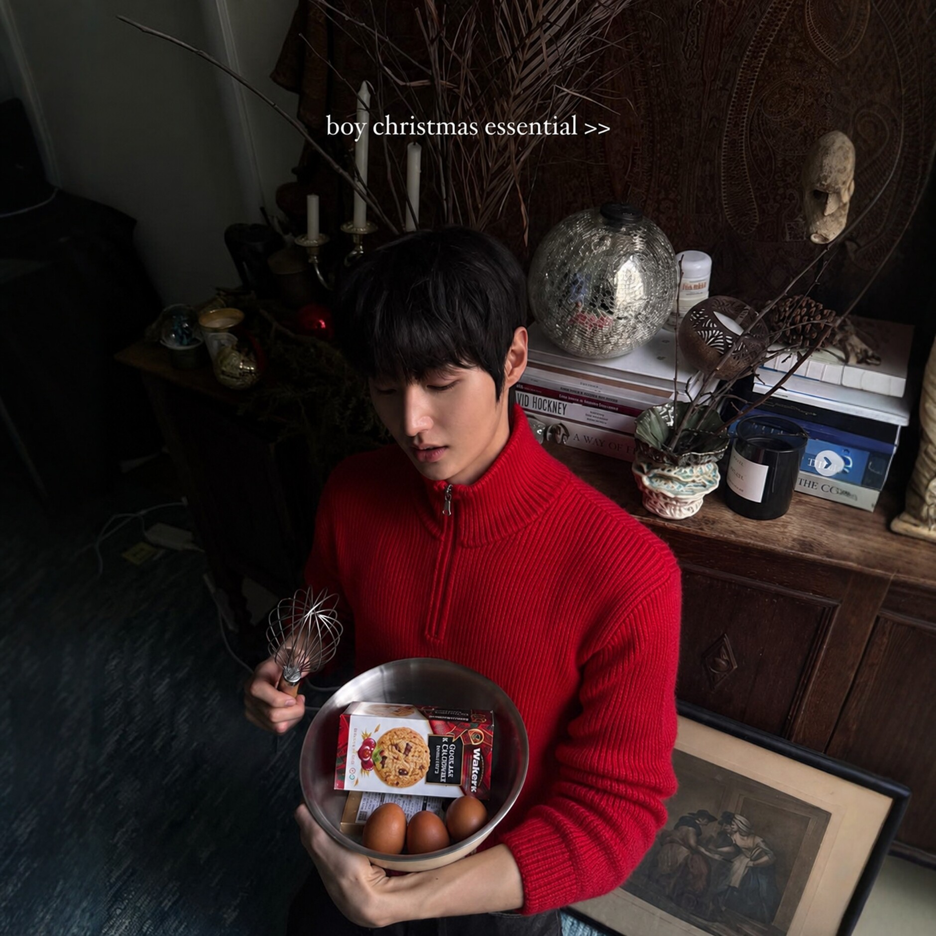 MRDONG韩国代购东大门男装直播SIGNIGT高领半拉链宽松针织衫毛衣