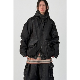 non hood faded quilting jumper男女外套 denim MRDONG韩国代购