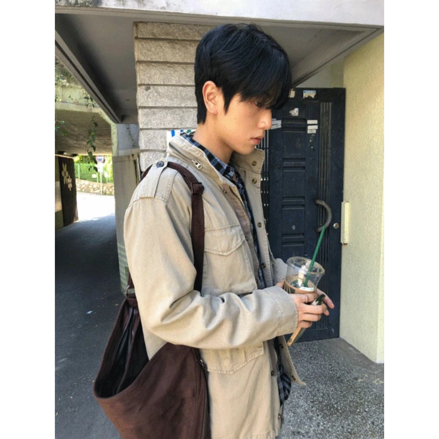 MRDONG韩国代购东大门男装工装四袋立领肩章水洗野战夹克宽松外套