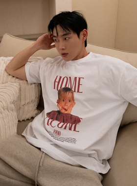 MRDONG韩国男装代购可爱小鬼当家萌娃电影数码印花TEE宽松短袖T恤