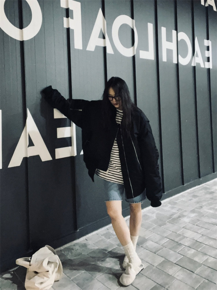 韩国代购男女款直播PURE重工设计师错位MA-1空军阔版棉服夹克外套属于什么档次？