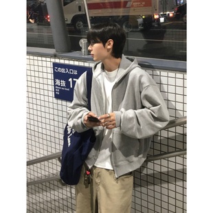 双向拉链铆钉设计感连帽卫衣外套 cropped短款 MRDONG韩国男装 代购