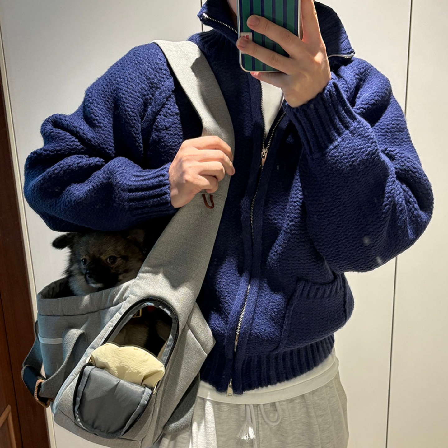 韩国男装高档立体插肩针织开衫