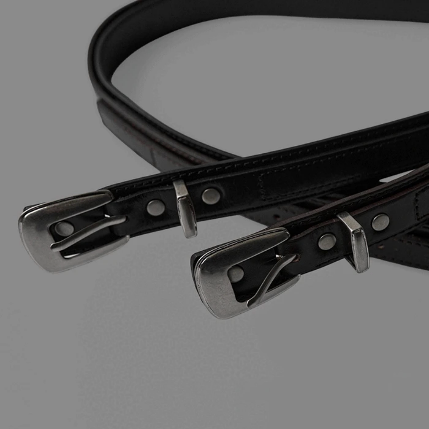 MRDONG韩国代购东大门男装意式牛皮双层皮带西部高街复古质感腰带