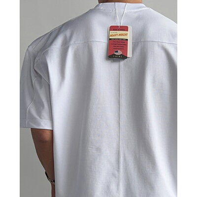 韩国代购压线重磅纯棉短袖上衣