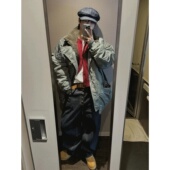 MRDONG韩国代购 男装 尼龙N3B轻奢派克羊羔连帽防风硬朗机能廓外套