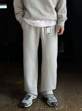 MRDONG韩国男装代购LAINE高品加绒匹马棉秋冬简约风直筒休闲卫裤