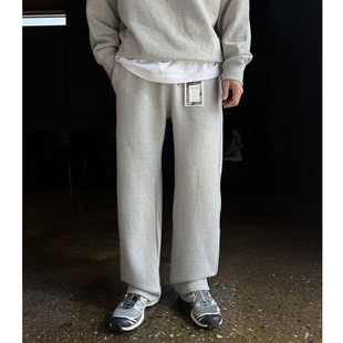 MRDONG韩国男装代购LAINE高品加绒匹马棉秋冬简约风直筒休闲卫裤