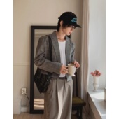 夹克春季 MRDONG韩国代购 西装 格纹短款 利落气质小众设计师外套 男装