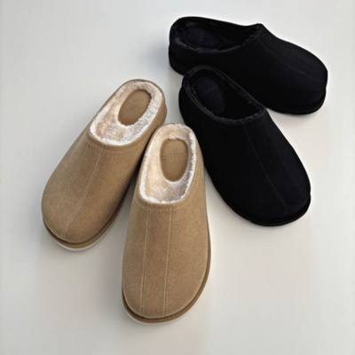 韩国男装厚底增高半拖包头雪地靴