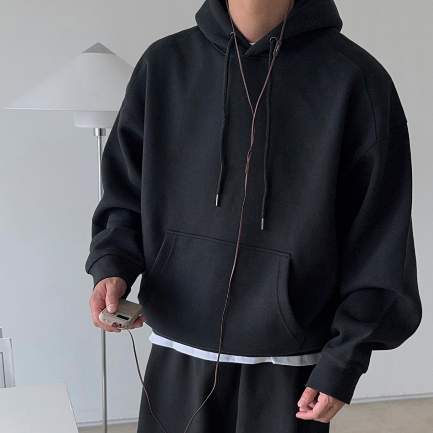 韩国男装高品匹马棉双肩线卫衣