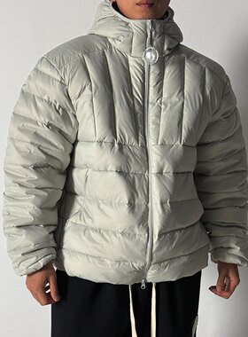 韩国代购轻量连帽立体交错羽绒服