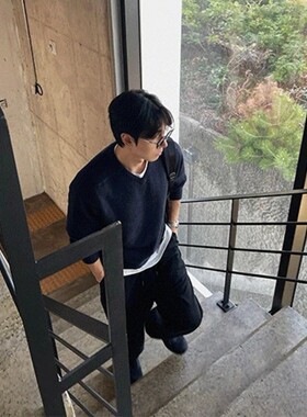 韩国代购柔软净版V领针织衫多色