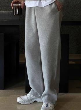 韩国男装代购直播LAINE高品匹马复合棉显瘦简约宽松直筒休闲卫裤