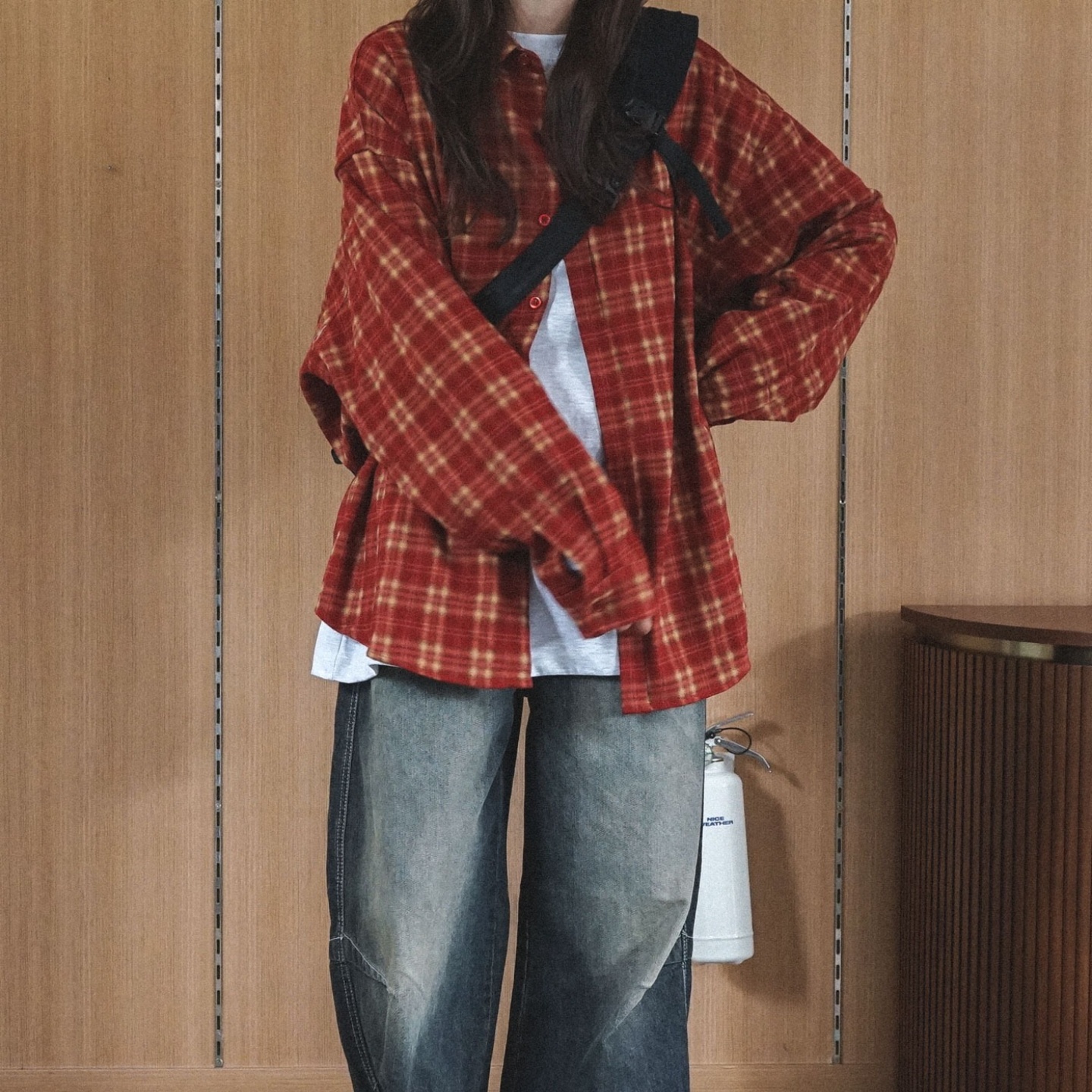 韩国代购秋冬磨毛街头小众衬衫