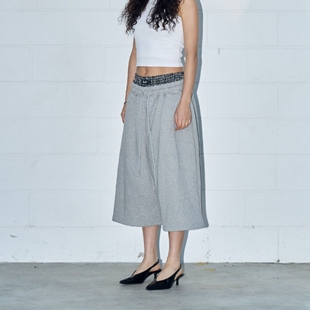 高腰抽绳阔腿显腿长灰色垂感帅 短裤 MRDONG韩国代购 男女百慕大阔版