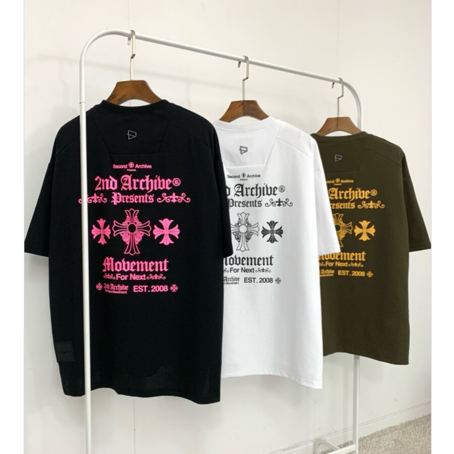 MRDONG韩国代购东大门男装2ND礼赠十字花印宽松短袖T恤复古潮牌风