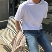 男装 直播福利秒杀 UNION 韩国代购 SEOUL高品棉质百搭压线短袖 T恤