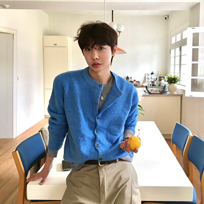 韩国男装基础款百搭圆领羊毛毛衣