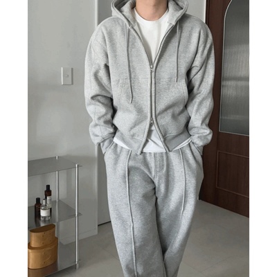 韩国男装匹马棉加绒短款卫衣外套