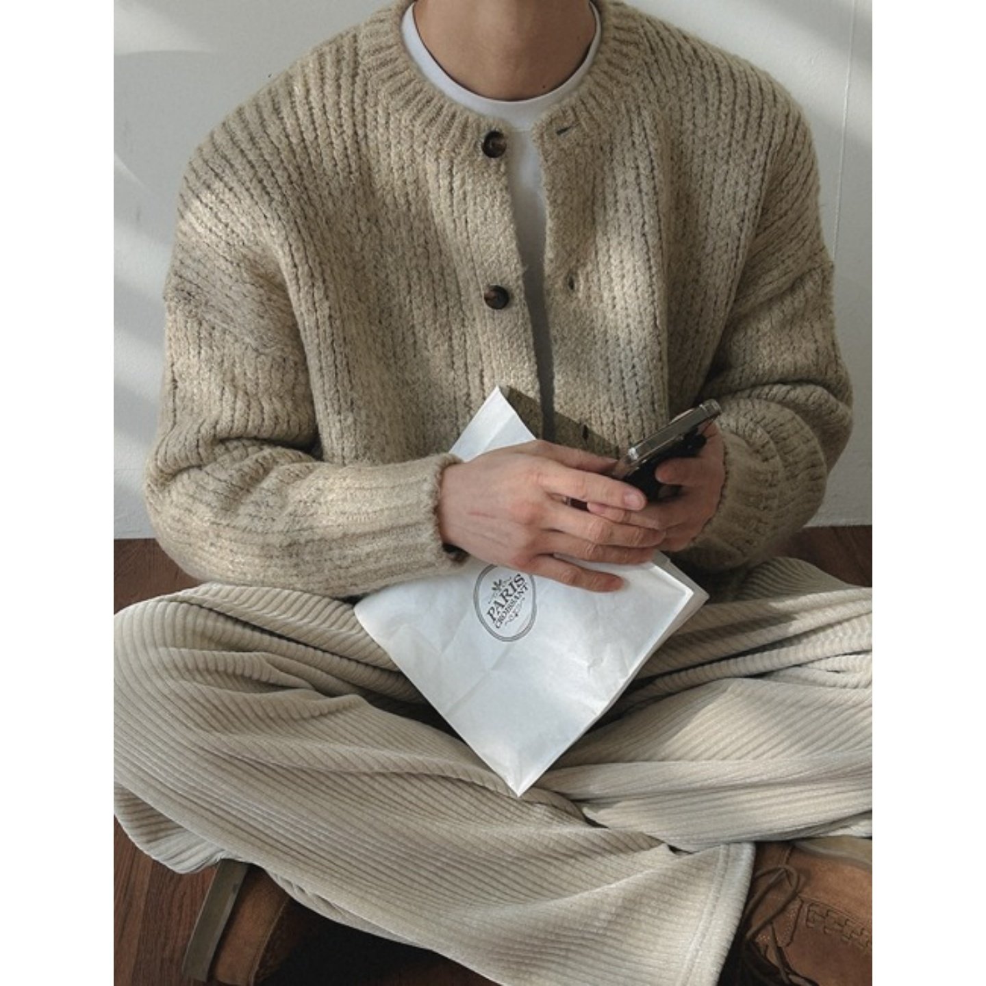 MRDONG韩国代购男装水洗复古柔糯圆领开衫廓形针织宽松慵懒风外套,男装,针织衫/毛衣,淘宝优惠券,粉丝福利购,淘宝优惠卷