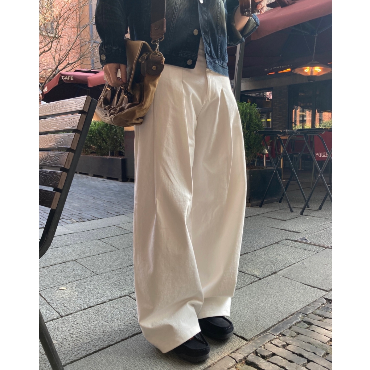 韩国男装前后掐褶高品棉质休闲裤