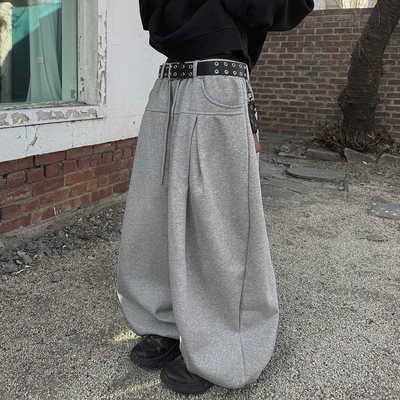 韩国代购剪裁宽松廓形气质卫裤款