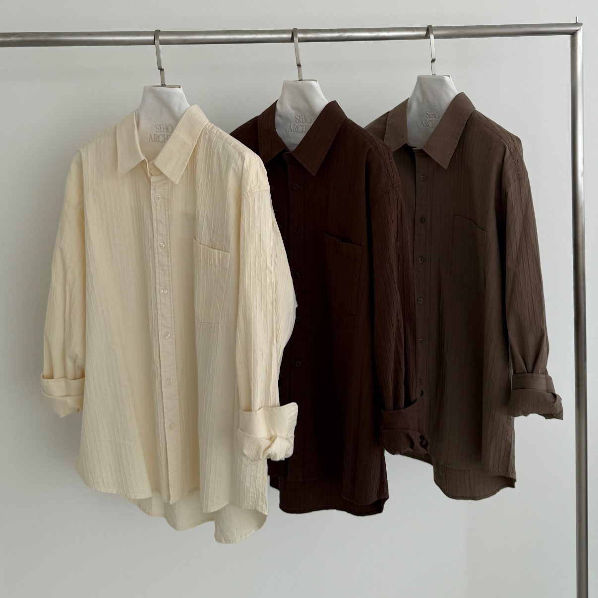 韩国代购直播男女福利秒杀MOOD高档纹理轻奢宽松亲肤精工长袖衬衫,男装,衬衫,淘宝优惠券,粉丝福利购,淘宝优惠卷