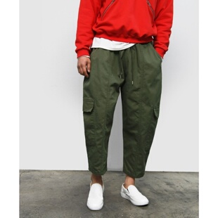 MRDONG韩国代购男装赫林骨纹工装小脚裤休闲锥形宽松机能气质小众