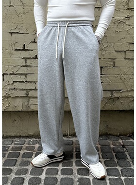 MRDONG韩国代购男装轻薄春夏弯刀剪裁立体直筒宽松卫裤休闲长裤