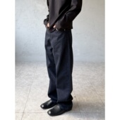 重磅黑色生牛仔直筒工作裤 MRDONG韩国代购 男装 原色纹理硬挺结构感