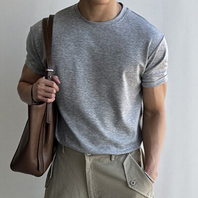 韩国代购圆领亲肤运动5色夏短袖T