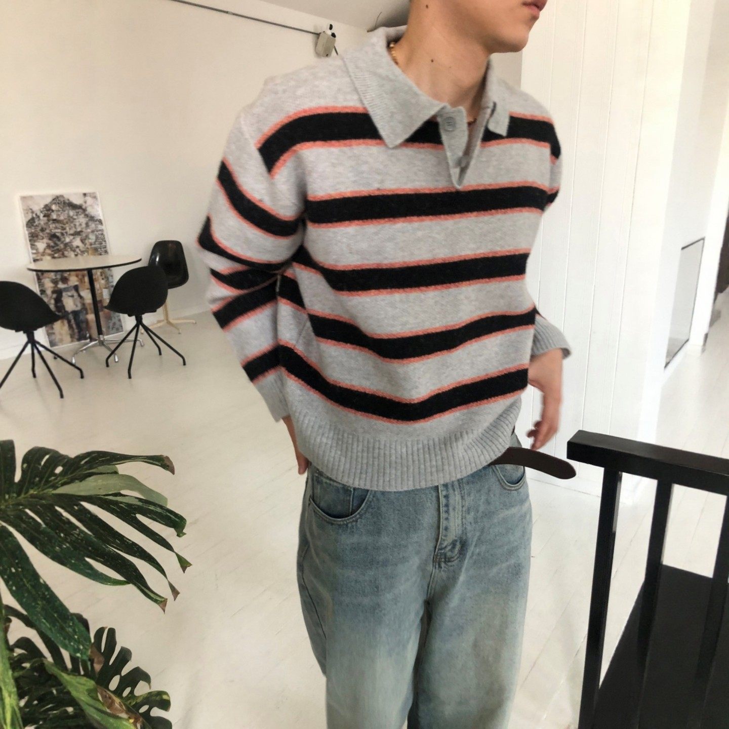 韩国代购直播男女福利秒杀run重工羊毛条纹短款设计师针织衫毛衣,男装,针织衫/毛衣,淘宝优惠券,粉丝福利购,淘宝优惠卷