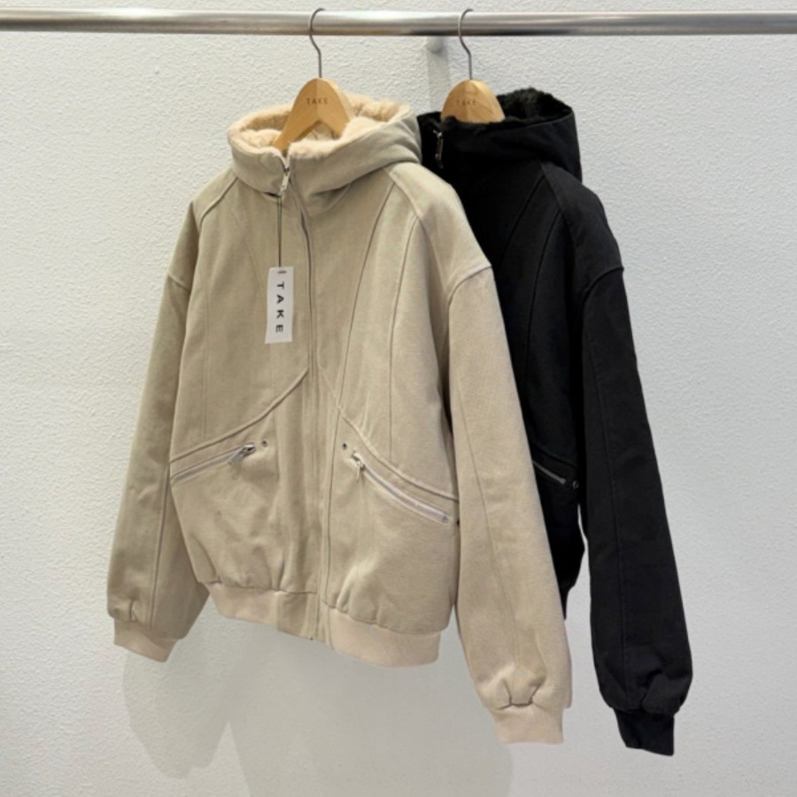 MRDONG韩国代购男装羊羔毛斜向压线结构棉质连帽外套磨砂廓形立体,男装,棉衣,淘宝优惠券,粉丝福利购,淘宝优惠卷