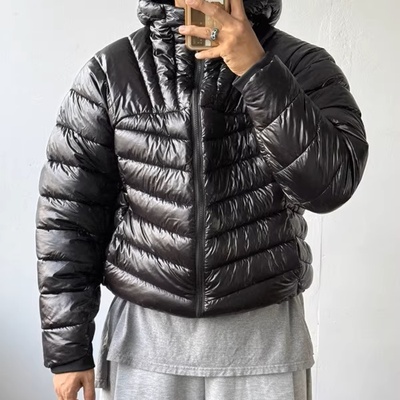 韩国男装代购直播福利秒杀Lowell哑光不规则轻量重工连帽棉服外套