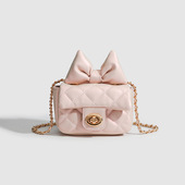 2026新款 可爱小方包芭蕾运动风蝴蝶结小香风菱格迷你斜挎包女 时尚