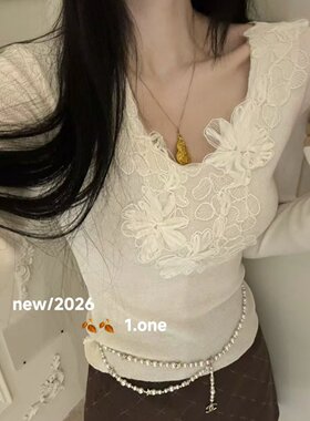 涤纶套头V领长袖针织衫女