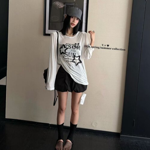 涤纶2026夏季T恤半身裙女