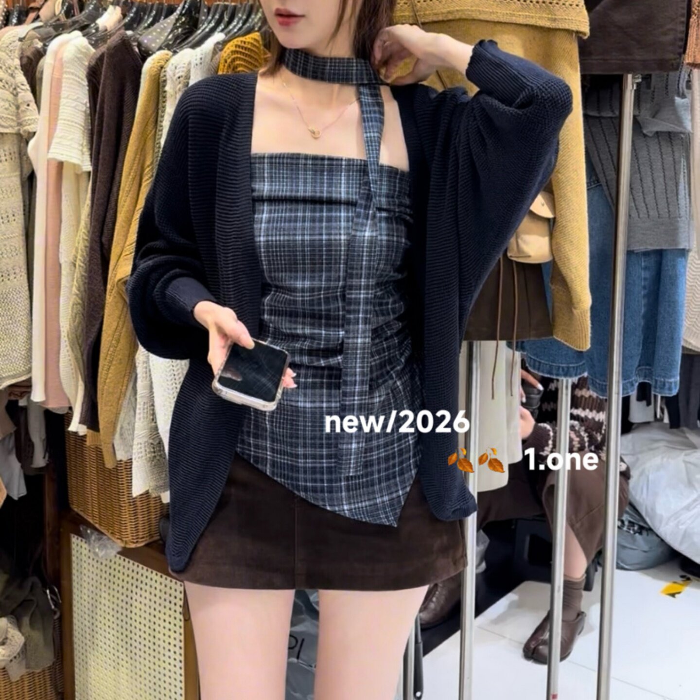 2026秋季背心开衫两件套女图片