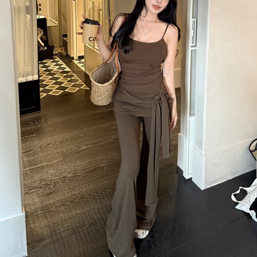 涤纶2026夏季背心休闲裤套装女